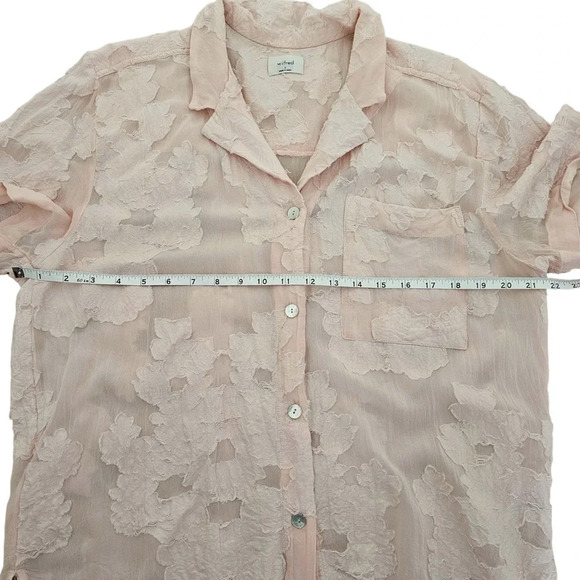 Aritzia Wilfred Atticus button-up shirt soft blush pink small - Picture 9 of 15